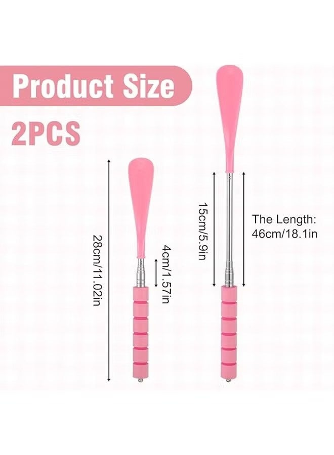 قطعتان من أدوات مساعدة ارتداء الأحذية التلسكوبية ذات المقبض الطويل القابل للتعديل، مناسبة لكبار السن والرجال والنساء، مصنوعة من الفولاذ المقاوم للصدأ، بتصميم مريح وسهل الاستخدام والسفر. - Image 5